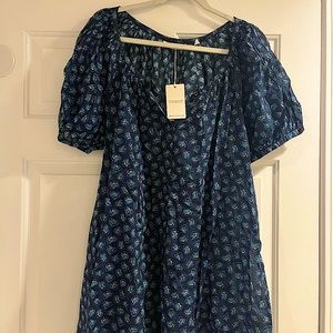 Doen- joesette dress- blue Bedford paisley